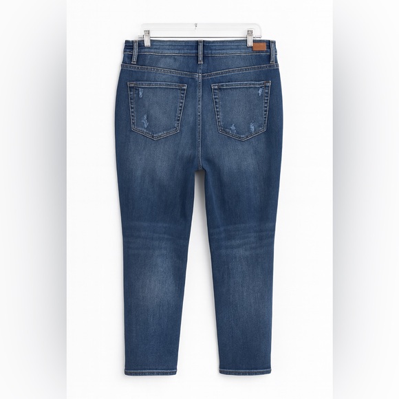 NWT Judy Blue Boyfriend Jeans Distressed Blue - Picture 4 of 14